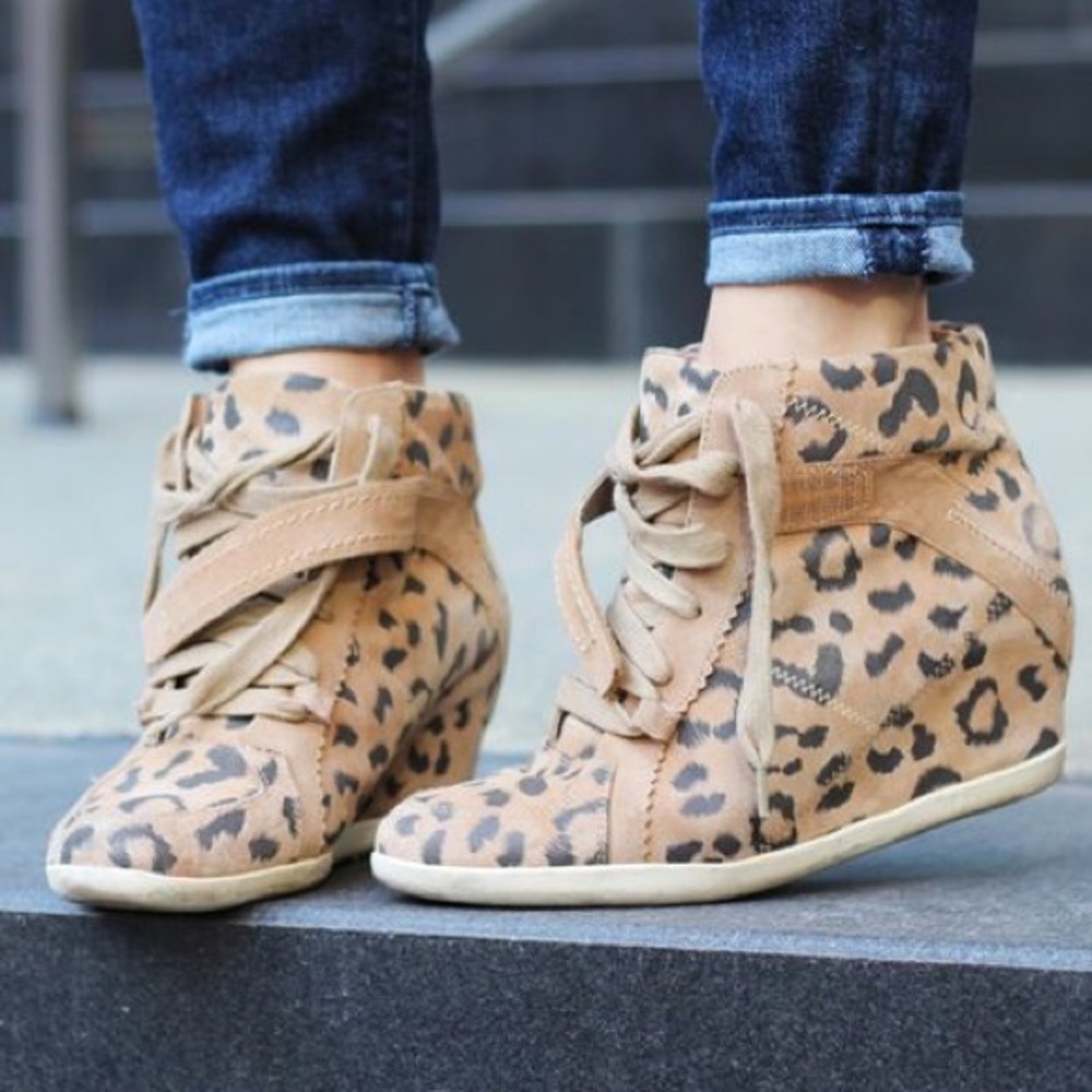 Rebecca Taylor Isa Leopard Wedge Sneakers